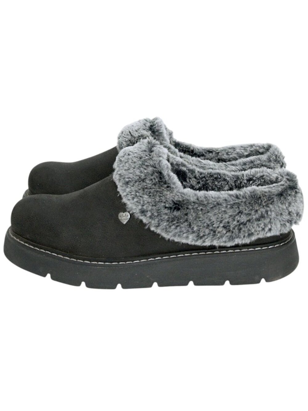 BOBS Skechers Keepsakes Lite Slipper Clog  Size 9 Womens Faux Fur Black Shoes - Picture 2 of 12